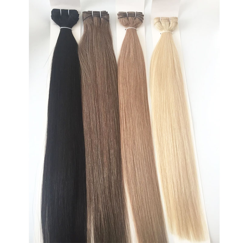 24inch 22inch Hair Weft Hair Bundles Double Wefted Human Hair Straight Full Head Color black Brown  Remy Hair 100gram Per Pack YL308